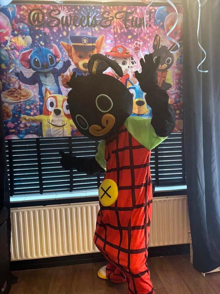 Bing Mascotte te huur, Hobby en Vrije tijd, Feestartikelen | Verhuur, Zo goed als nieuw, Verjaardag, Ophalen