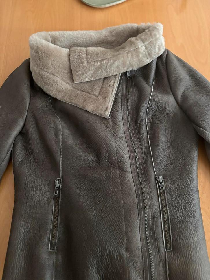 Muubaa Leren Jasje Bont Maat 38 - ZGAN!, Kleding | Dames, Jassen | Winter, Zo goed als nieuw, Maat 38/40 (M), Bruin, Ophalen of Verzenden