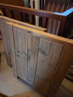 Steigerhouten babyledikant + commode plank, Huis en Inrichting, Slaapkamer | Bedden, Ophalen, 90 cm, Eenpersoons, Bruin