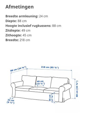 EKTORP 3-zitsbank met voetenbank met bergruimte - afbeelding 9