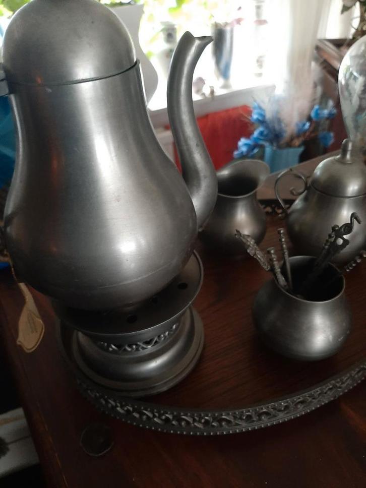 Tinnen theeservies, Antiek en Kunst, Antiek | Tin, Ophalen of Verzenden