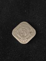 Vierkante munt, 5 cent Nederland,  1923, Ophalen of Verzenden, Koningin Wilhelmina, 5 cent, Losse munt