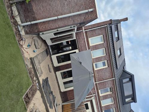 Mooie antraciet grijze zweefparasol 3x3m, Tuin en Terras, Parasols, Zo goed als nieuw, Zweefparasol, 3 tot 4 meter, Kantelbaar