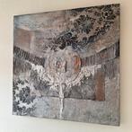 Mixed Media Kunstwerk Schilderij 1x1m, Antiek en Kunst, Ophalen