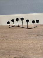 Zwarte metalen kandelaar voor 7 kaarsen, Huis en Inrichting, Zwart, Ophalen of Verzenden, Zo goed als nieuw, Metaal