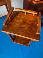 Antieke houten bijzettafel, Huis en Inrichting, Tafels | Bijzettafels, Minder dan 55 cm, Gebruikt, Vierkant, Hout