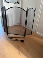 Open haard rooster vonkenrooster en kachelset/pook, Huis en Inrichting, Haarden, Ophalen, Zo goed als nieuw, Inbouwhaard, Houthaard