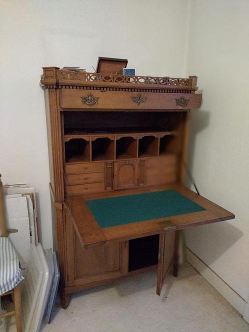 Prachtig antiek eiken klepsecretaire, Louis XVI, ca 1790, Antiek en Kunst, Antiek | Meubels | Kasten, Ophalen