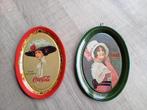 Vintage Metalen Coca Cola Tray 2 Stuks Jaren '70, Reclamebord, Gebruikt, Ophalen of Verzenden