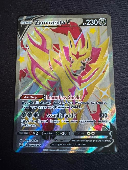 Zamazenta V SWSH 293, Hobby en Vrije tijd, Verzamelkaartspellen | Pokémon, Zo goed als nieuw, Losse kaart, Ophalen of Verzenden