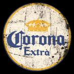 Vintage reclamebord metaal Corona Extra (30 bij 30 cm), Verzamelen, Biermerken, Nieuw, Overige merken, Reclamebord, Plaat of Schild