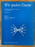 Willibald Lutz, Wir spielen duette, voor 2 altblokfluiten, Muziek en Instrumenten, Bladmuziek, Ophalen of Verzenden, Zo goed als nieuw