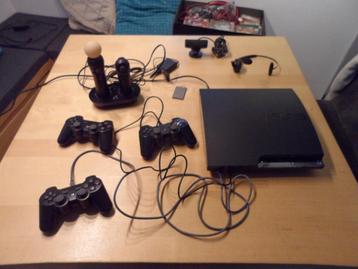ps 3 + 3 joysticks  en move controllers + move camera beschikbaar voor biedingen