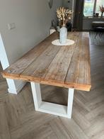 Eettafel steigerhout 190x80, Ophalen, Gebruikt, 50 tot 100 cm, Vijf personen of meer