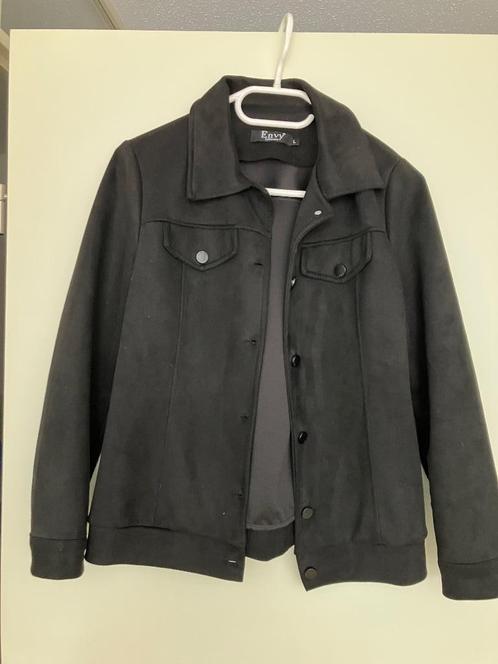 Zwart dames jasje /vestje, suede look, Envy collection, L, Kleding | Dames, Jasjes, Kostuums en Pakken, Zo goed als nieuw, Jasje