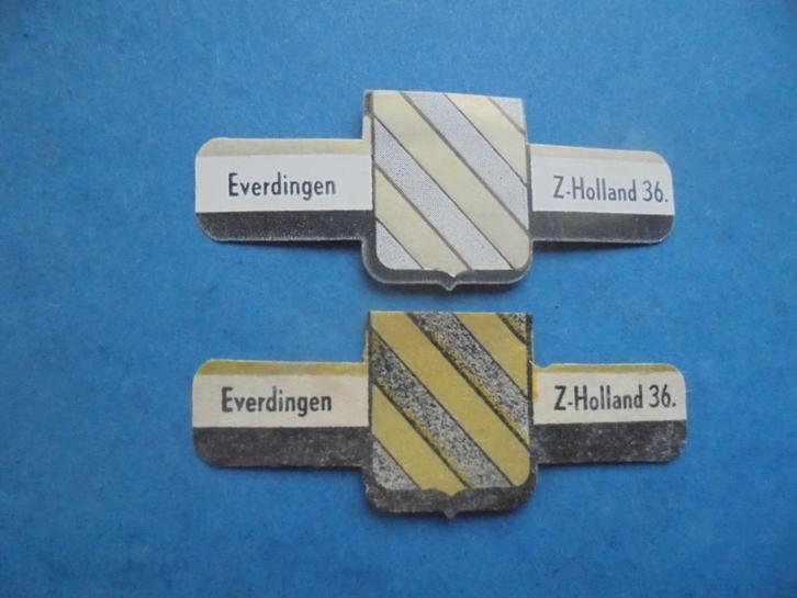 2 oude sigarenbanden wapenschild EVERDINGEN, Verzamelen, Rookartikelen, Aanstekers en Luciferdoosjes, Zo goed als nieuw, Sigarenbandjes