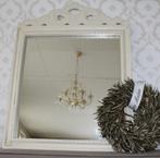 NIEUW Spiegel met kroonlijst brocante landelijk klassiek, Ophalen of Verzenden, Nieuw, Rechthoekig, Minder dan 100 cm