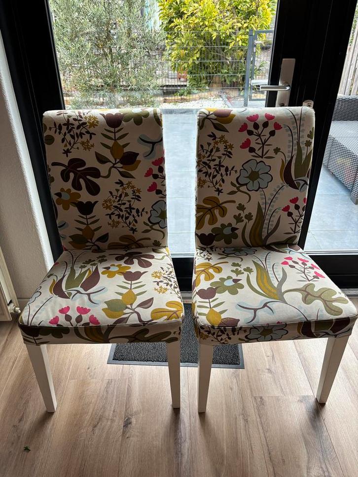 4 eettafel stoelen multicolor Hendriksdal te koop, Huis en Inrichting, Stoelen, Gebruikt, Vier, Stof, Overige kleuren, Ophalen