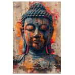 Tuinposter 100x150cm  Boeddha in Kleurrijk Abstract explosie, Verzenden, Nieuw