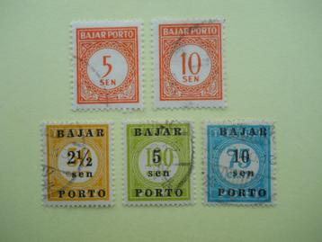 Indonesie 1948 2x Bajar Porto + serie met opdruk gestempeld beschikbaar voor biedingen