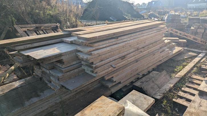 Steigerplanken - Licht Gebruikt - Diverse lengtes, Doe-het-zelf en Verbouw, Hout en Planken, Zo goed als nieuw, Steigerhout, 25 tot 50 mm