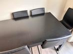 Uitschuifbare eettafel met 6 stoelen, Huis en Inrichting, Tafels | Eettafels, Ophalen, Kunststof, Gebruikt, 100 tot 150 cm