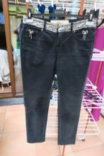 Broek geribd zwart strikjes strass Blumarine mt M, Zwart, Ophalen of Verzenden, Zo goed als nieuw, Lang