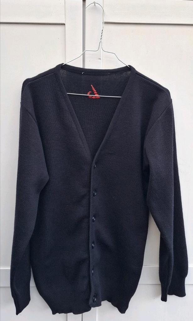 Vintage vest, maat 36/38 - S/M - donkerblauw - v-hals - 90's, Kleding | Dames, Truien en Vesten, Gedragen, Maat 38/40 (M), Blauw
