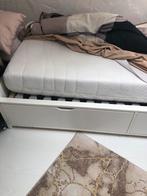 Eenpersoonsbed 90x200 met matras en lades, 90 cm, Eenpersoons, Wit, Ophalen of Verzenden