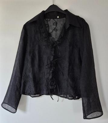 Transparante zwarte blouse Maat 46 beschikbaar voor biedingen