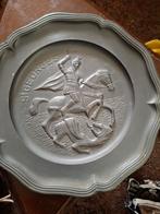 Vintage Sint-Joris en de Draak Tinnen Bord, Antiek en Kunst, Ophalen of Verzenden