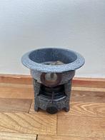 Antiek petroleumstel emaille  grijs gewolkt, Antiek en Kunst, Ophalen of Verzenden