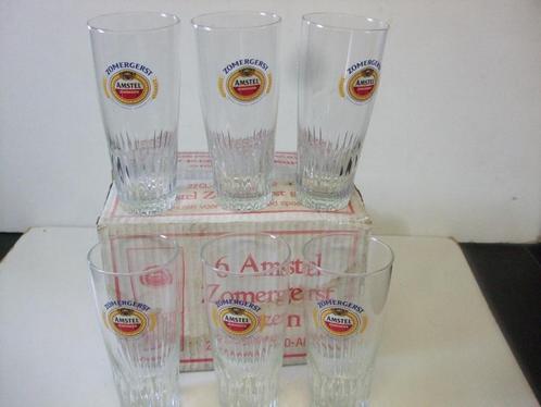 Amstel glazenset (serie 4) 6 stuks ZOMERGERST, Verzamelen, Biermerken, Nieuw, Glas of Glazen, Amstel, Ophalen of Verzenden