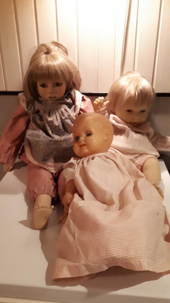 Drie poppen, waarvan twee bijna  levensecht., Verzamelen, Poppen, Zo goed als nieuw, Pop, Ophalen of Verzenden
