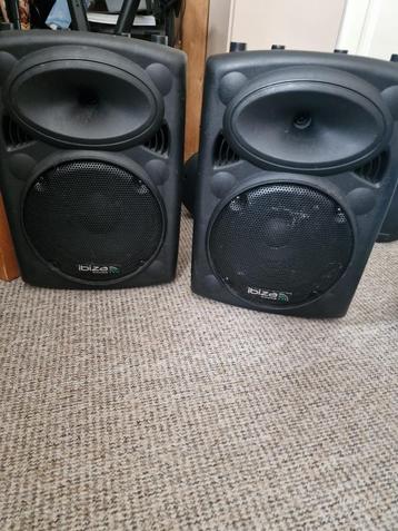 2x Ibiza Sound SLK‑10 / SLK‑104‑ST actieve speakers (PA-set) beschikbaar voor biedingen