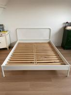 IKEA Nesttun ledikant 160x200, wit metaal, incl lattenbodems, Huis en Inrichting, Slaapkamer | Bedden, Ophalen, Gebruikt, Wit