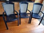 Blauwe tuinstoelen Jardin 3 stuks, Tuin en Terras, Tuinstoelen, Ophalen, Gebruikt, Kunststof, Stapelbaar