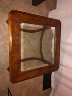 Antieke salontafel met glazen plaat, Huis en Inrichting, Tafels | Salontafels, Ophalen, Gebruikt, 50 tot 75 cm, Rechthoekig