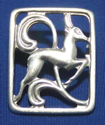 Schitterende Deense Zilver Broche Chr. Veilskov Kopenhagen beschikbaar voor biedingen