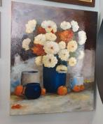 Olieverf schilderij met bloemen, Antiek en Kunst, Kunst | Schilderijen | Klassiek, Ophalen of Verzenden