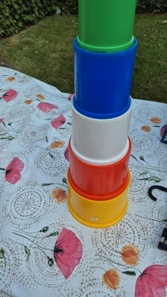 ronde gekleurde speelgoed toren, Kinderen en Baby's, Speelgoed | Overig, Gebruikt, Jongen of Meisje, Ophalen of Verzenden