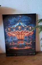Schilderij afbeelding op canvas gespannen kunst carrousel, Minder dan 50 cm, Nieuw, Ophalen of Verzenden, Schilderij