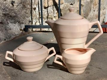 mooie set kan koffie thee melk suikerpot, Frankrijk art deco beschikbaar voor biedingen