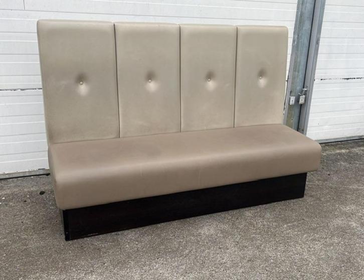 1 stuks horeca restaurant bank wandbank treinbank 175 cm, Huis en Inrichting, Stoelen, Zo goed als nieuw, Eén, Hout, Leer, Overige kleuren