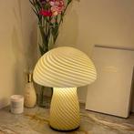 Warme pastel gele murano glazen paddenstoel / mushroom lamp, Minder dan 50 cm, Nieuw, Ophalen of Verzenden