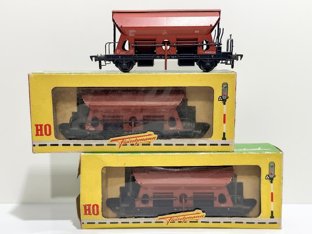FLM: 1486 / 5510 set van 3 DB onderlossers voor H0-spoor, Hobby en Vrije tijd, Ophalen, Gebruikt, Gelijkstroom, Fleischmann