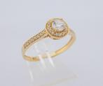 Mooie 14 karaat Gouden Entourage Ring - Damesring edelstenen, Jw, Verzenden, Nieuw, 17 tot 18