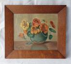 Schilderstuk / schilderij stilleven bloemen 1 (eiken lijst), Ophalen of Verzenden