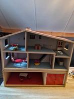 Houten Poppenhuis met Accessoires, Ophalen of Verzenden, Gebruikt, Poppenhuis