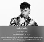 2 tickets Mabel Matiz concert Ahoy Rotterdam 27-09 Rij I, Tickets en Kaartjes, Twee personen, September